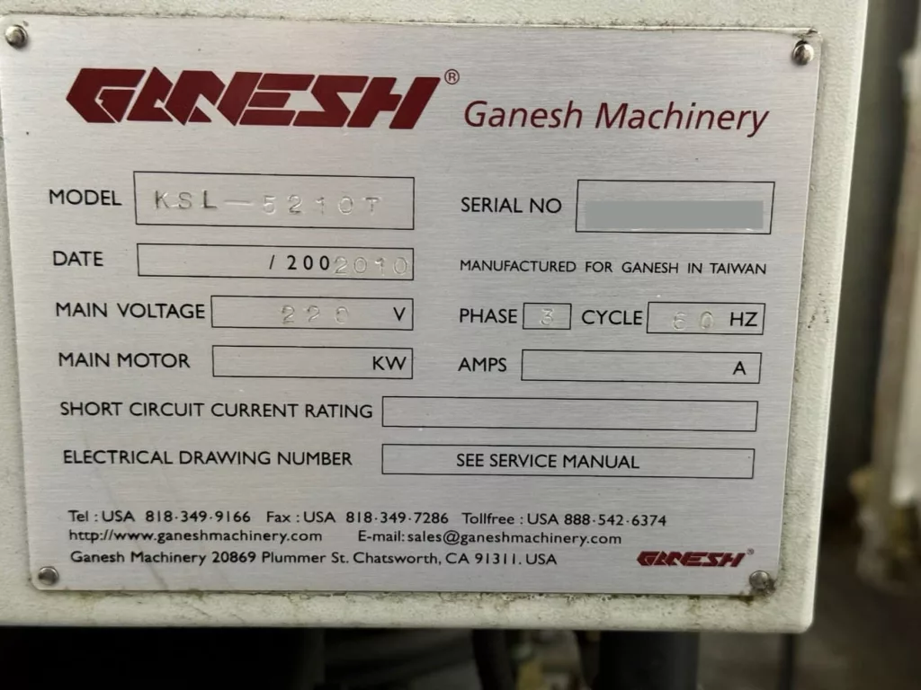 2010 Ganesh KSL-5210T CNC Lathe, photo 6 of 6
