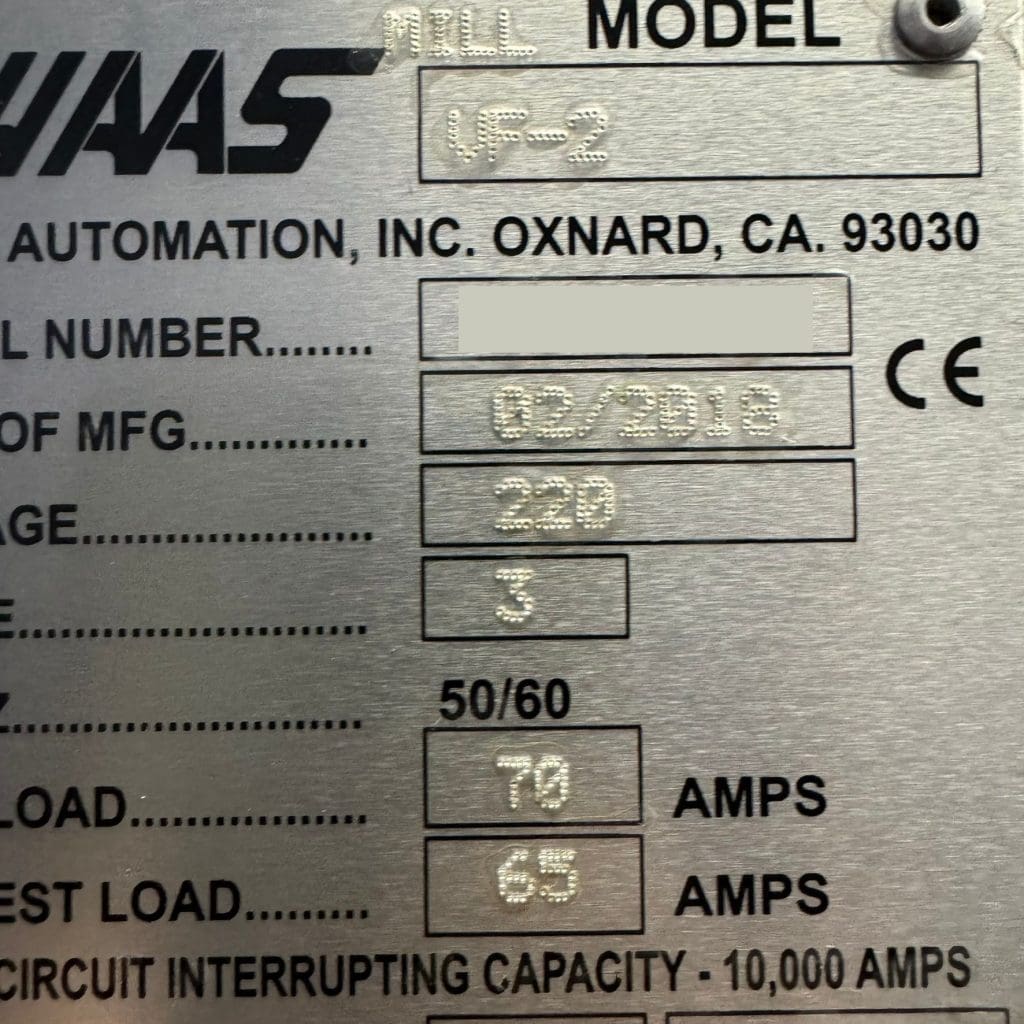 Used Haas VF-2 CNC Vertical Machining Center For Sale
