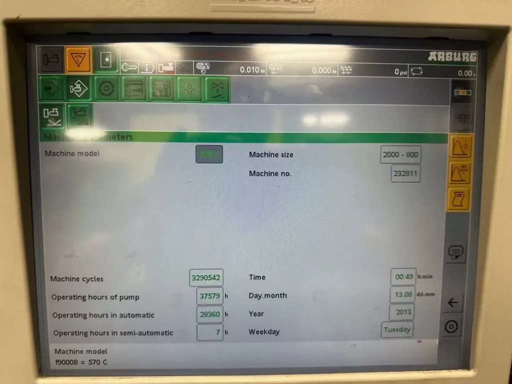 Used Arburg 570C 2000-800 Injection Molding Machine For Sale