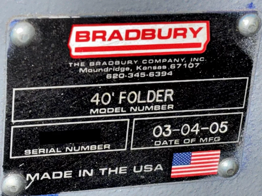 Used Bradbury 40' Folding Machine For Sale