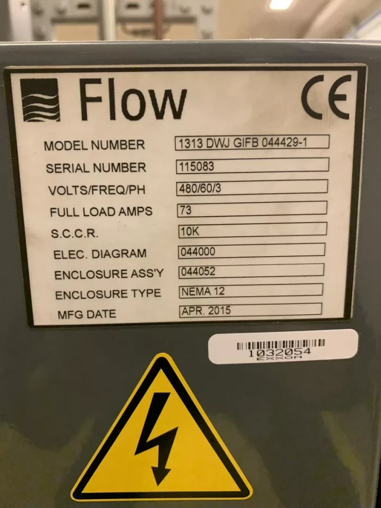 Used Flow Mach 3 1313b DWJ CNC Waterjet For Sale
