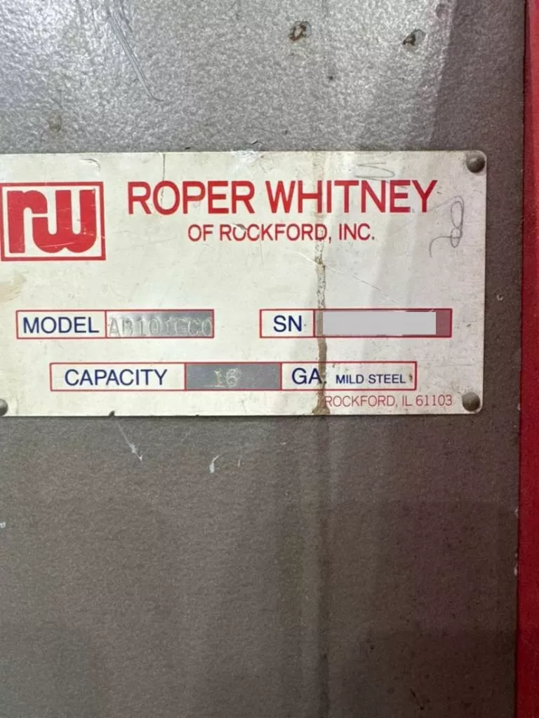 Used Roper Whitney AB1016 Folding Machine For Sale