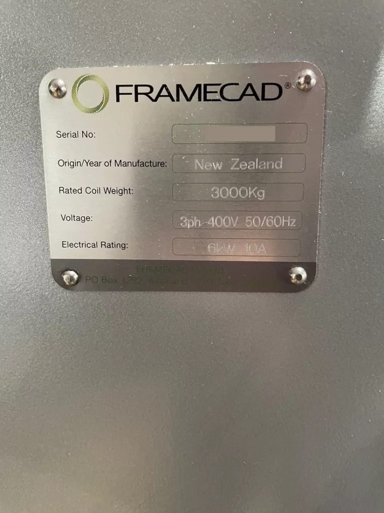 Used Framecad 325iT Folding Machine For Sale