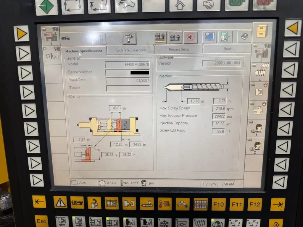 Used Husky H440 RS80/70 Injection Molding Machine For Sale