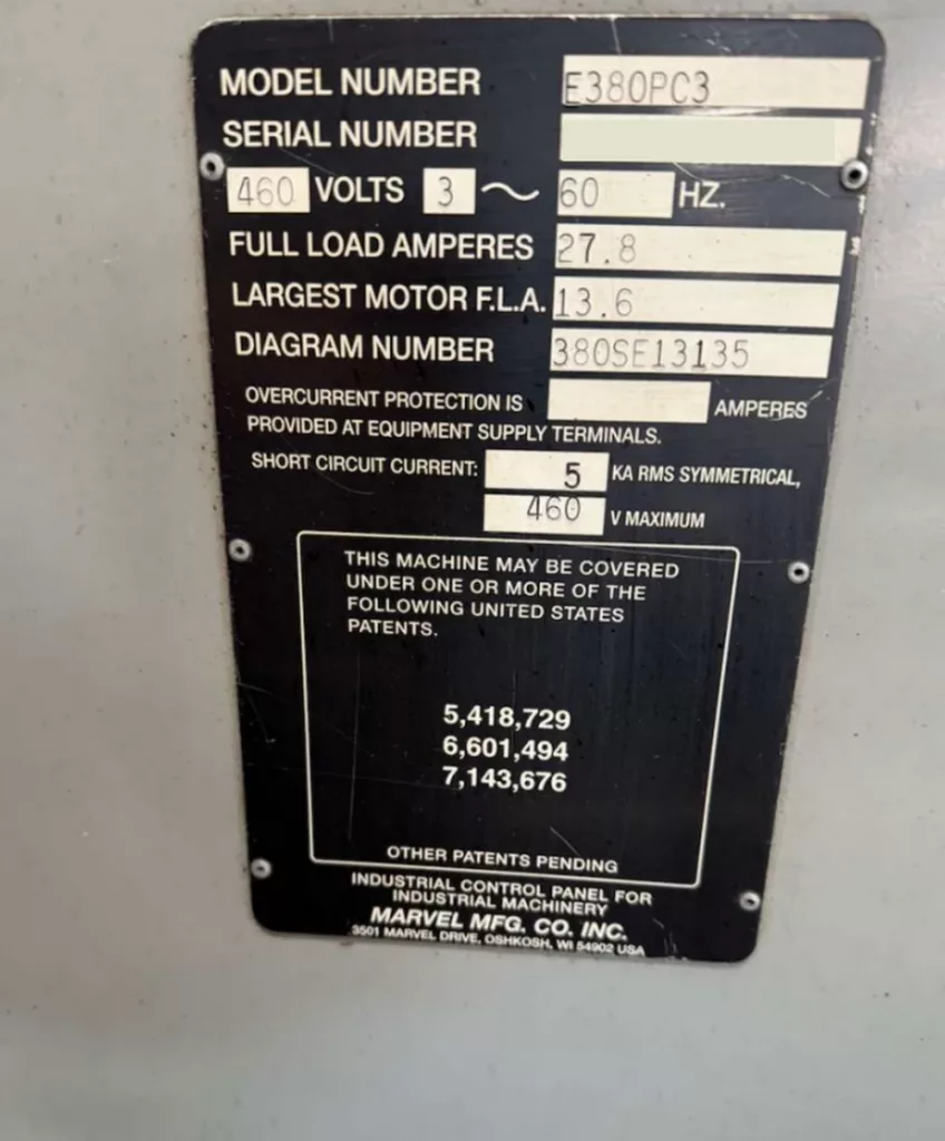 Used Marvel E380-PC3 Saw For Sale
