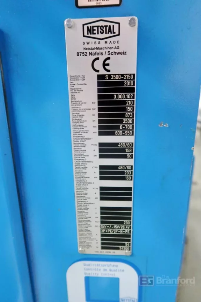 2010 Netstal S 3500-2150 Injection Molding Machine, photo 13 of 13