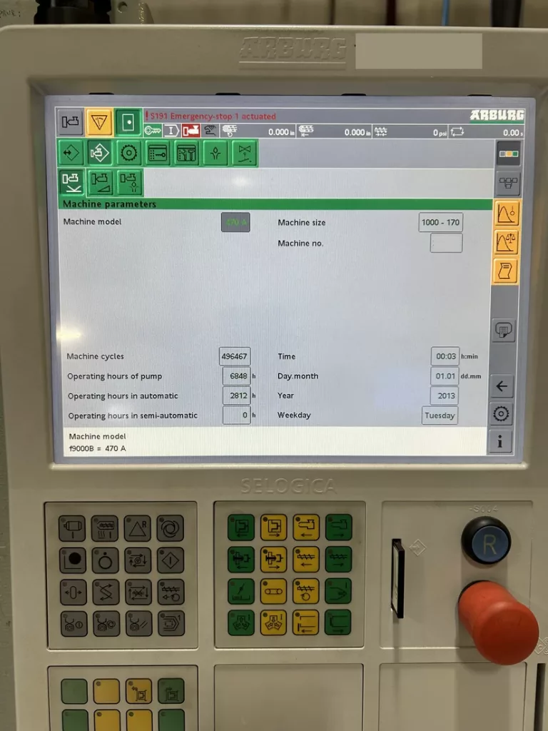 Used Arburg 470A 1000-170 Injection Molding Machine For Sale