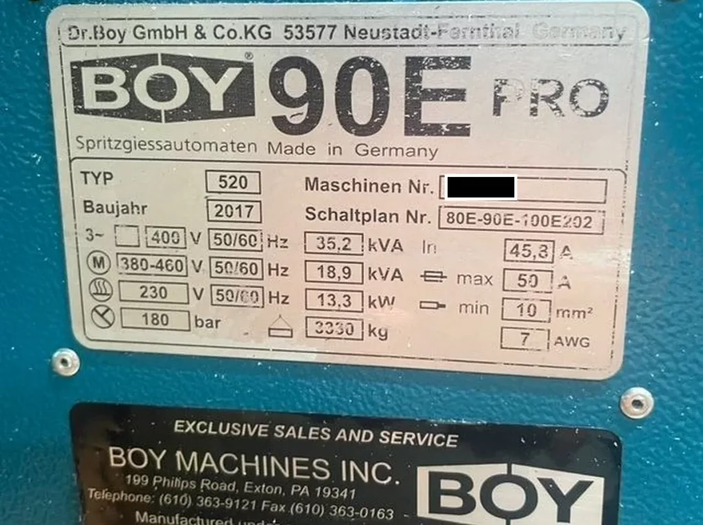 Used Boy 90E PRO Injection Molding Machine For Sale