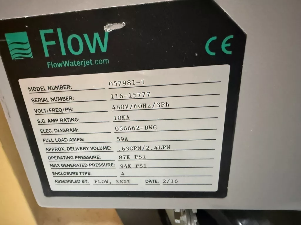 Used Flow Mach 3 3020b CNC Waterjet For Sale