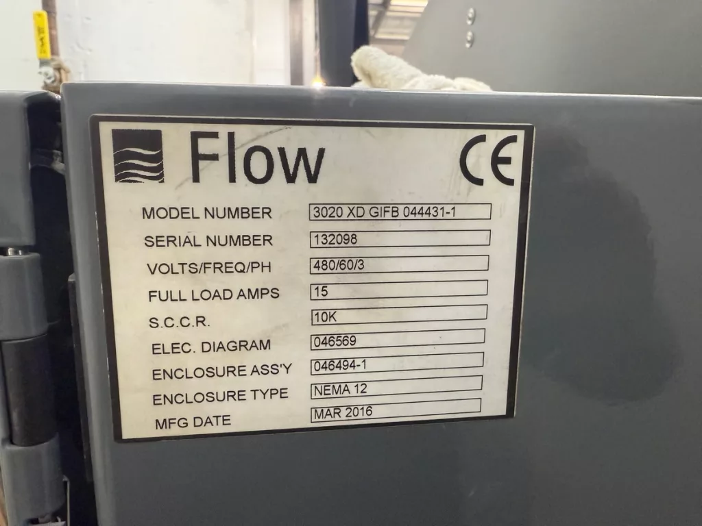 Used Flow Mach 3 3020b CNC Waterjet For Sale