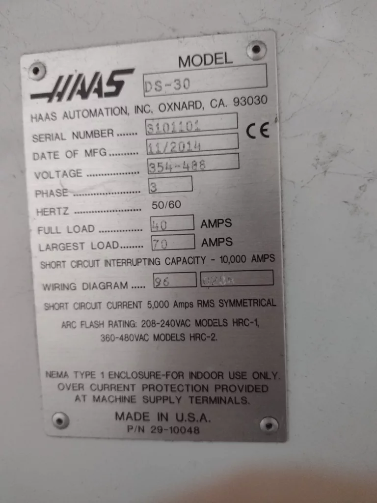Used Haas DS-30 CNC Lathe For Sale