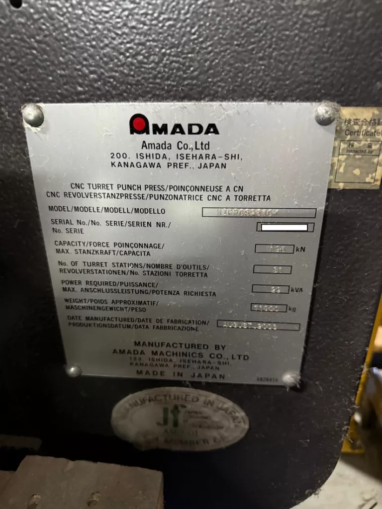 2003 Amada Vipros 2510 King Turret Punch, photo 11 of 11