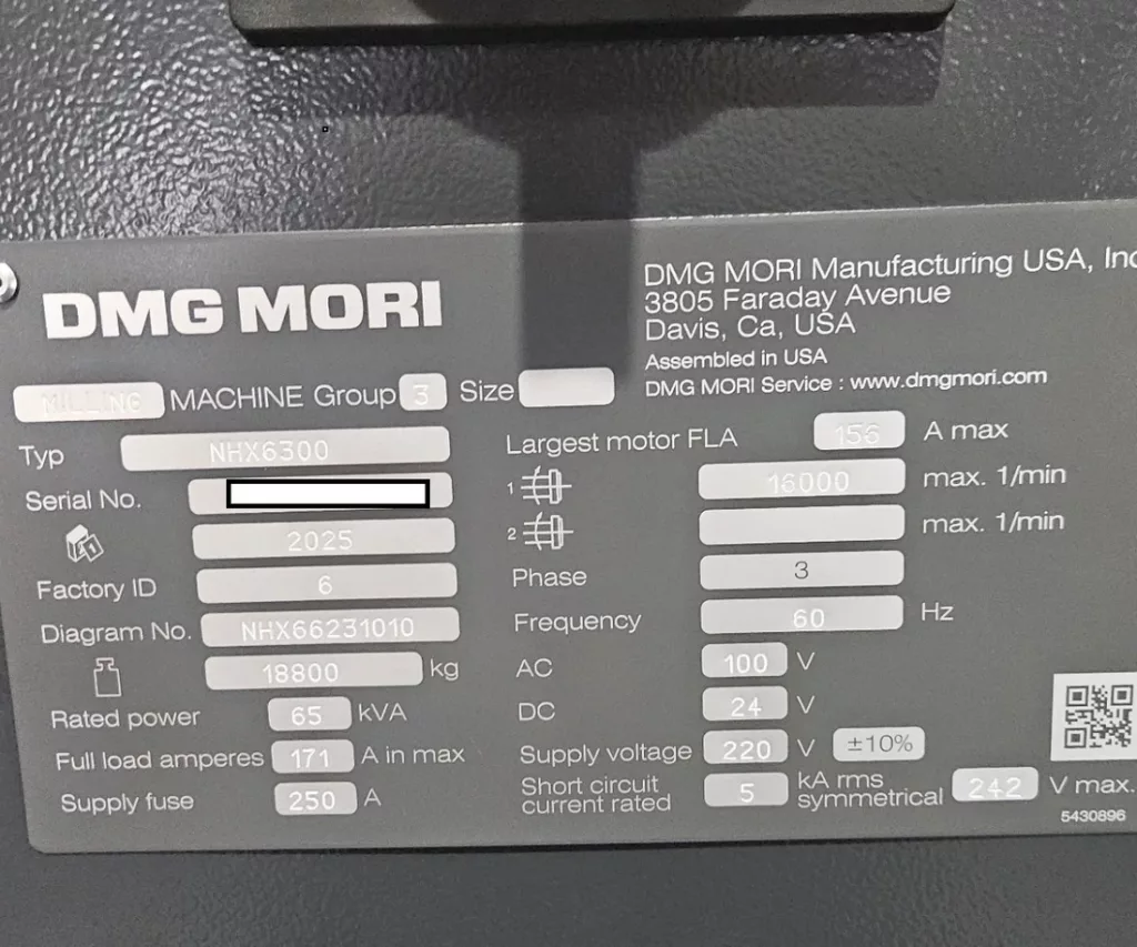 2025 DMG Mori NHX 6300 CNC Horizontal Machining Center, photo 12 of 13
