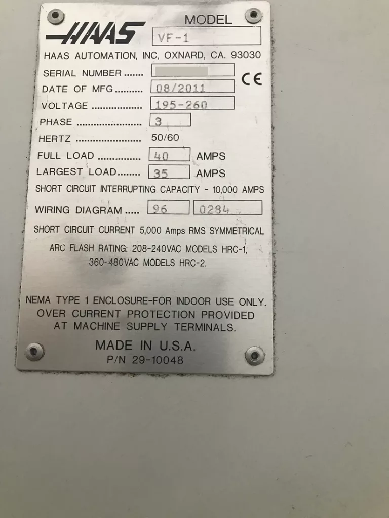 Used Haas VF-1 CNC Vertical Machining Center For Sale