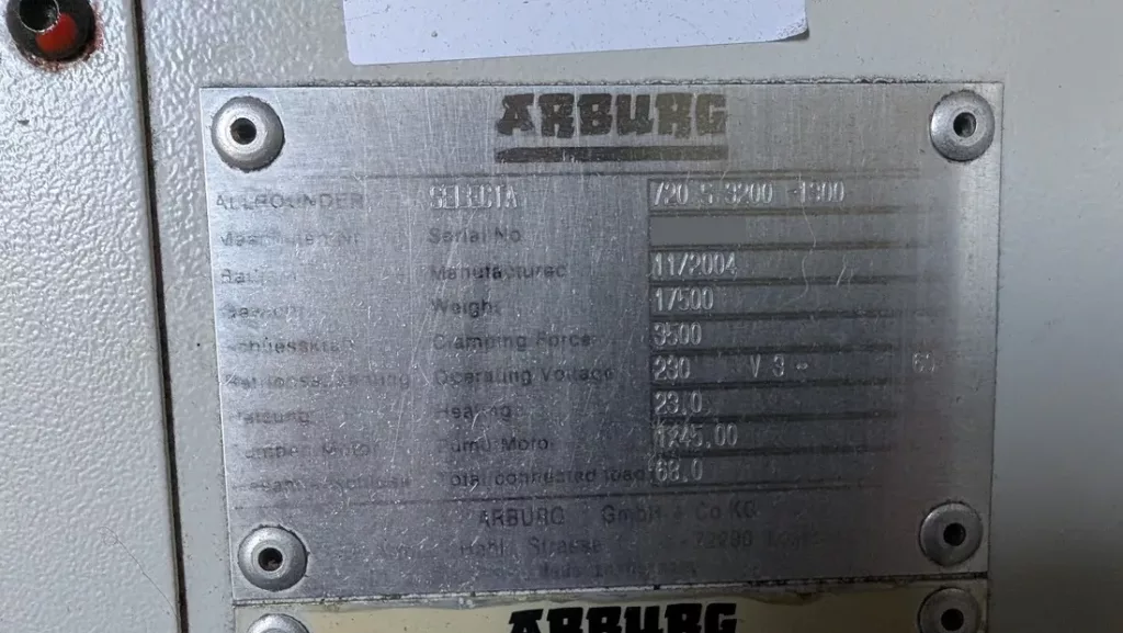Used Arburg 720S 3200-1300 Injection Molding Machine for Sale