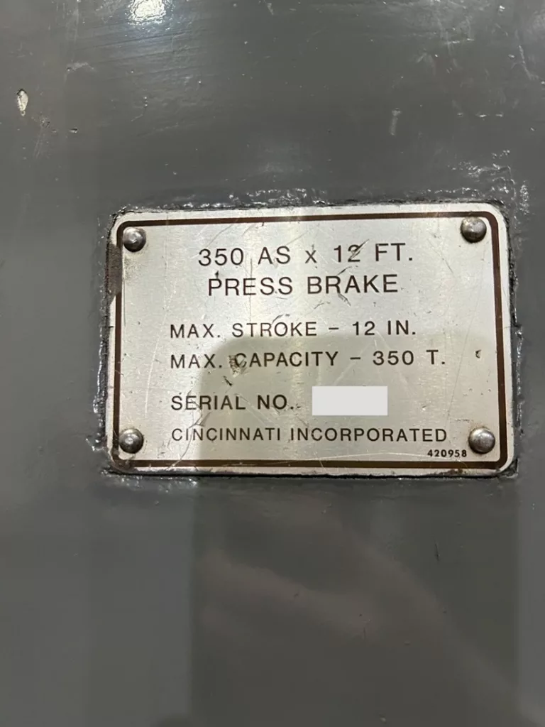 Used Cincinnati 350AS12 Press Brake For Sale