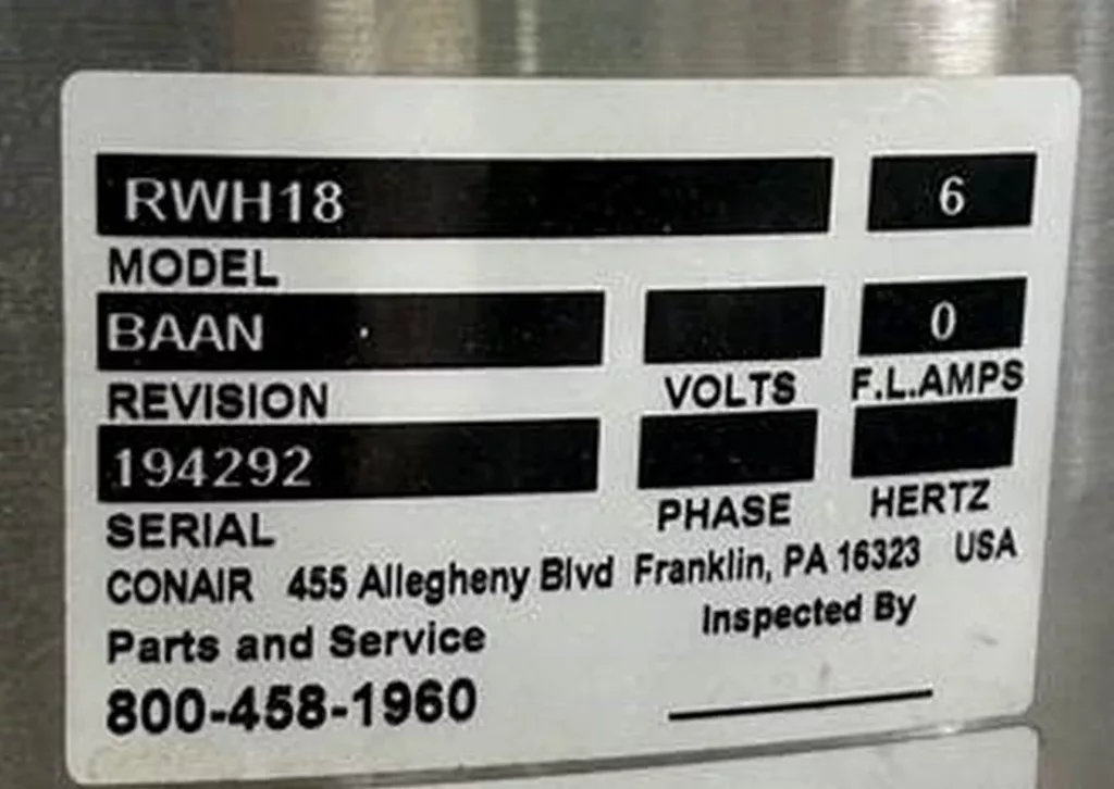 Used Conair EQP2DRY/MDCW50 Plastic Dryer For Sale