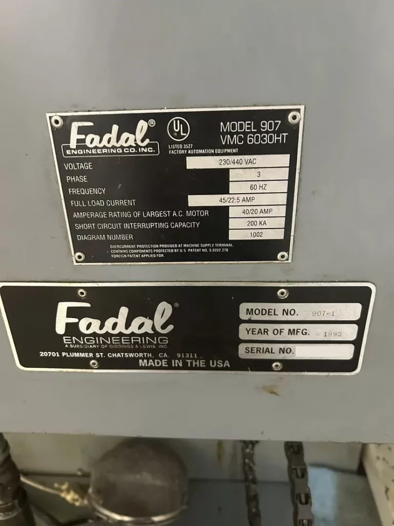 Used Fadal VMC 907 CNC Vertical Machining Center For Sale