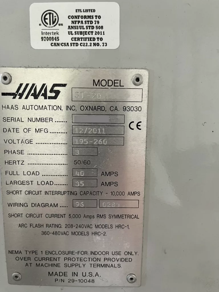 Used Haas ST-20 CNC Lathe For Sale