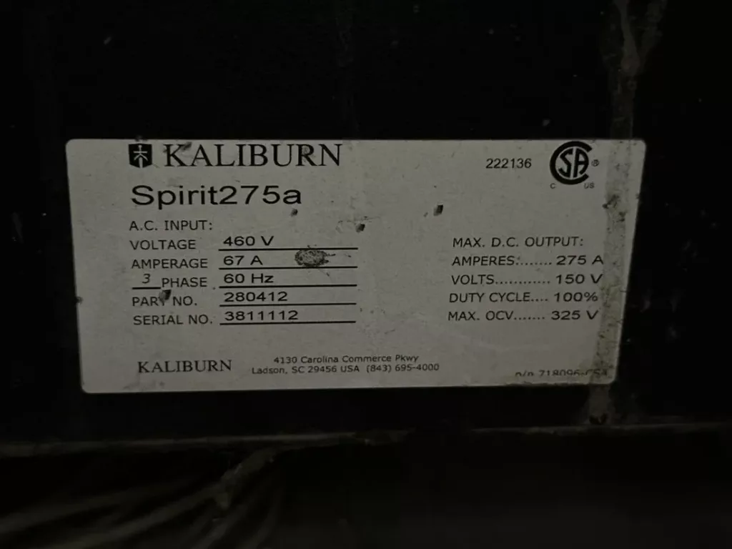 2012 Kaliburn Burny Phantom ST Plasma Cutter, photo 14 of 15