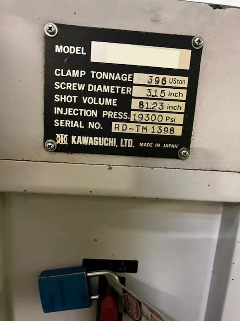 Used Kawaguchi KX360 Injection Molding Machine for Sale