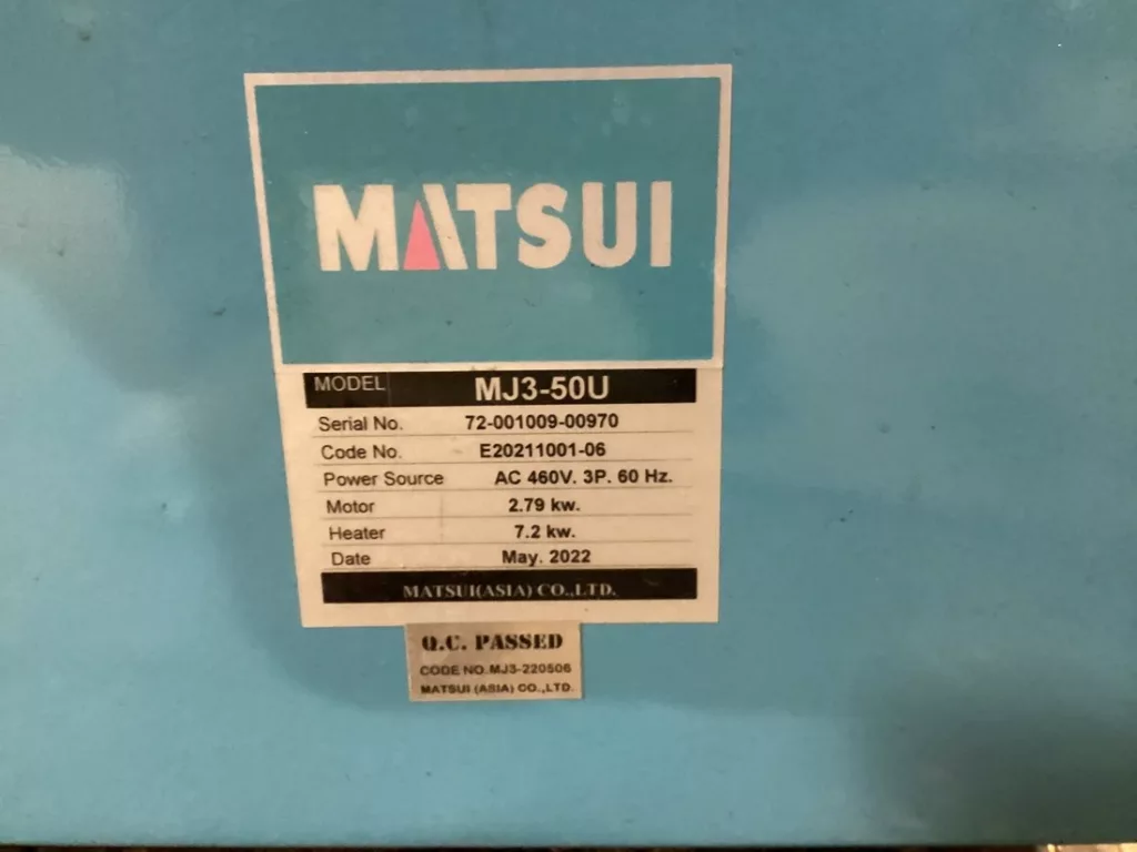 Used Matsui MJ3-50U Plastic Dryer For Sale
