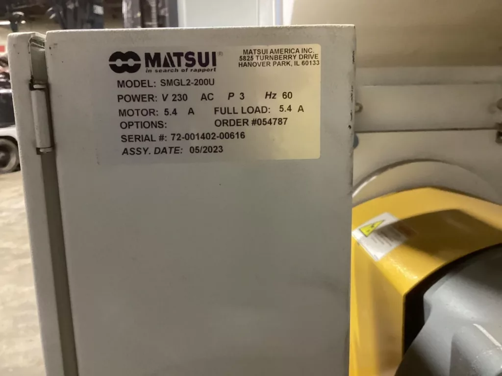 Used Matsui SMGL2-200U Plastic Grinder For Sale