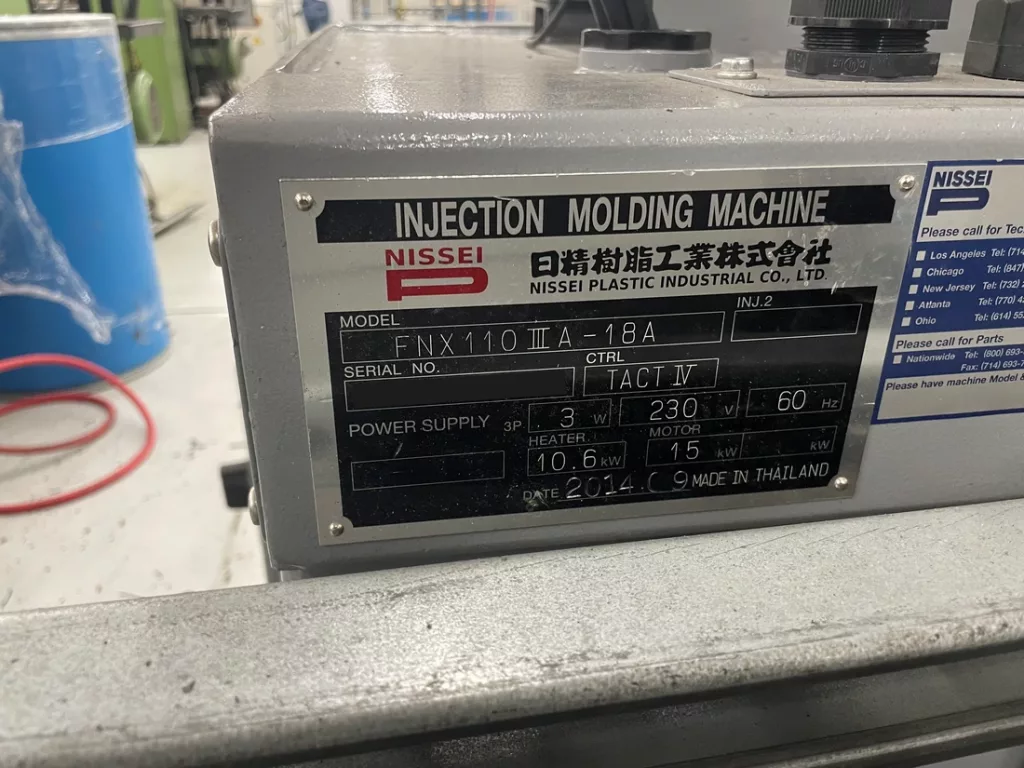 Used Nissei FNX110IIIA-18A Injection Molding Machine For Sale