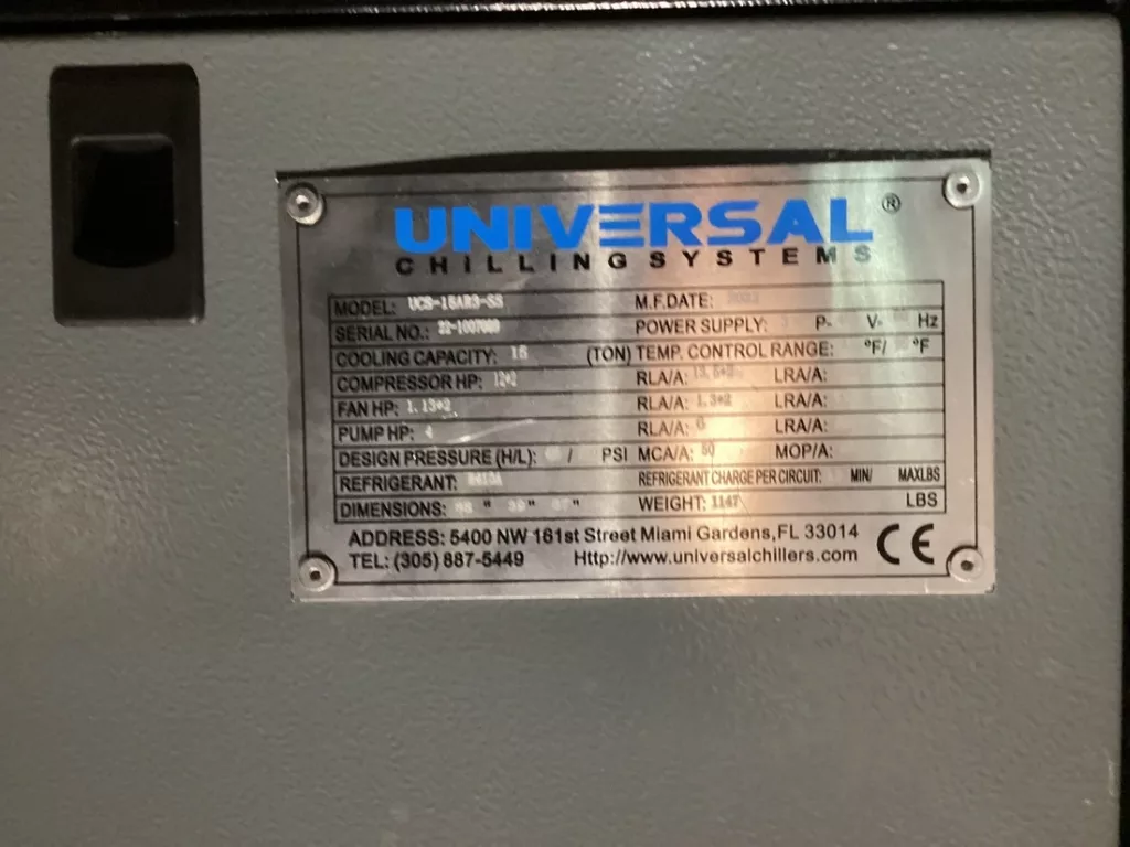 Used Universal Chiller UCS-15AR3-SS Chiller For Sale