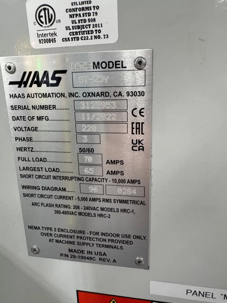 2022 Haas ST-25Y CNC Lathe, photo 13 of 13