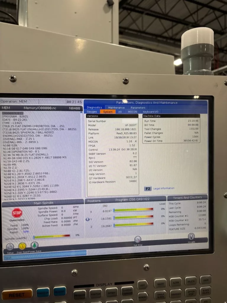 Used Haas VF-3SSYT CNC Vertical Machining Center For Sale