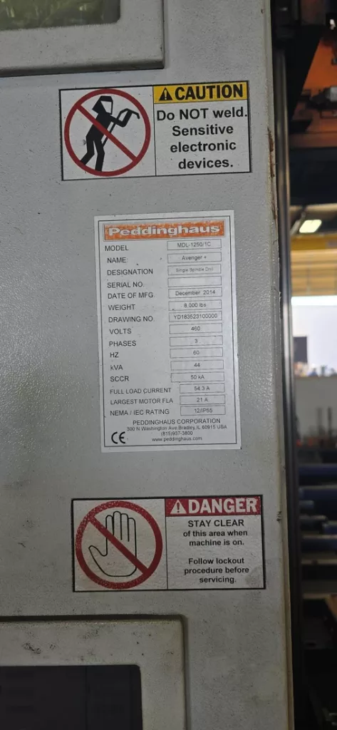 2014 Peddinghaus Ocean Avenger Plus MDL 1250/1C Beam/Drill Line, photo 10 of 10