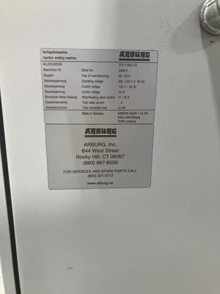 Used Arburg Allrounder 375V 500-170 Injection Molding Machine For Sale