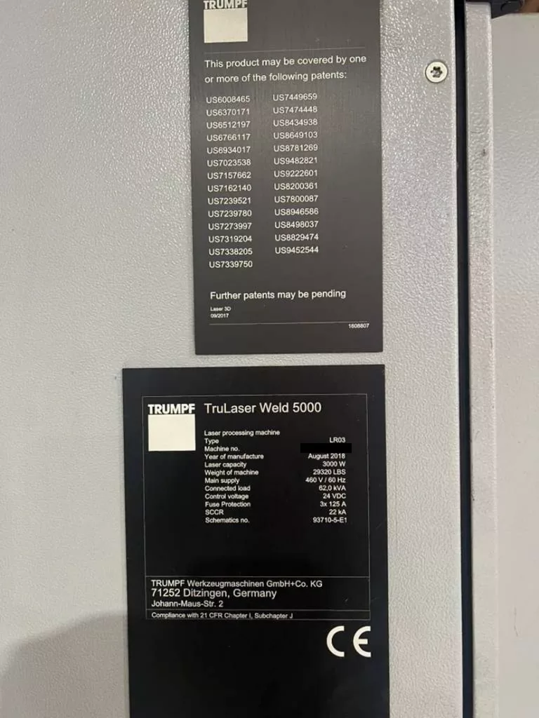 2018 Trumpf Trulaser Weld 5000 Laser, photo 9 of 9