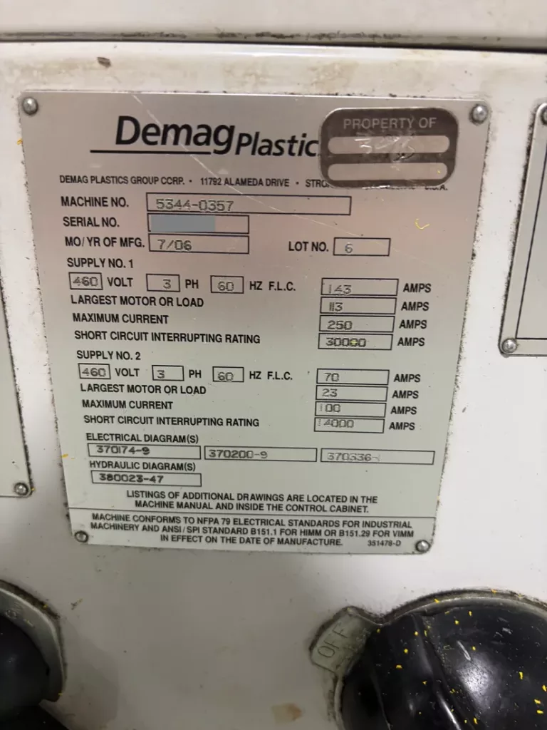 Used Van Dorn 650HT-4300 Injection Molding Machine For Sale
