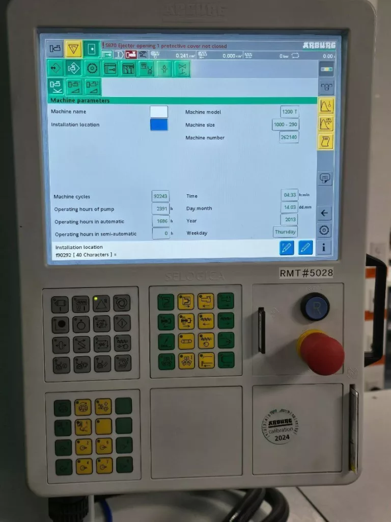 2022 Arburg 1200T 1000-290 Injection Molding Machine, photo 3 of 8