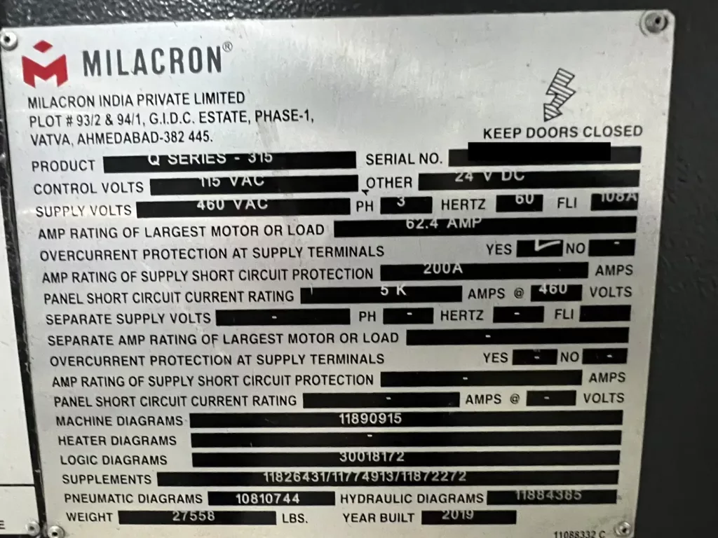 2019 Cincinnati Milacron Q315 – photo 7 of 7