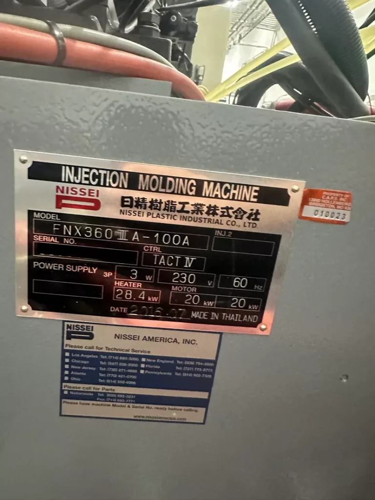 2016 Nissei FNX360IIIA-100A Injection Molding Machine, photo 4 of 4