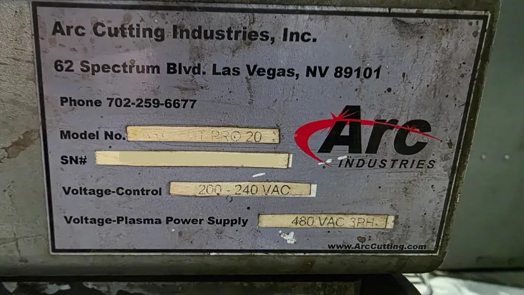 2022 Arc Industries Arc Cut Pro 20 Plasma Cutter, photo 4 of 4