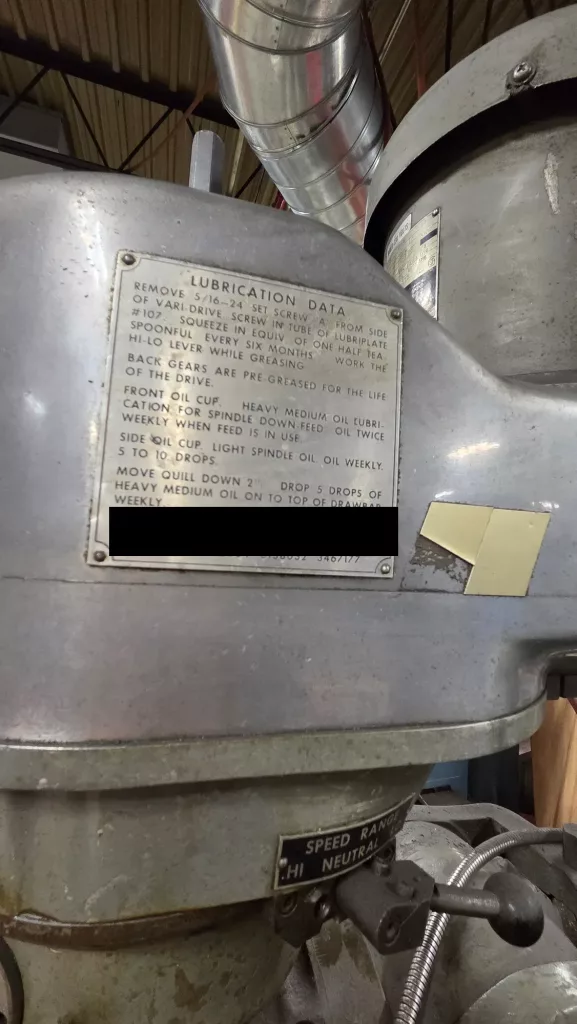1987 Bridgeport Series 1 Knee Mill, photo 8 of 8