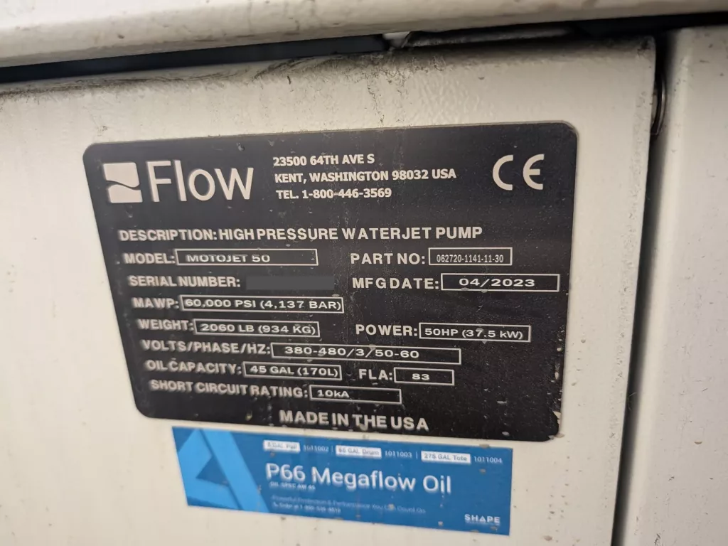 2023 Flow Mach 200 3020c Pivot+ Waterjet, photo 8 of 8