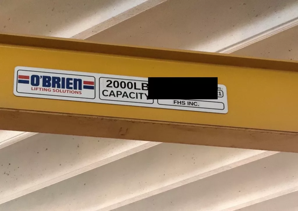 2021 O’Brien 1 Ton Crane, photo 2 of 7