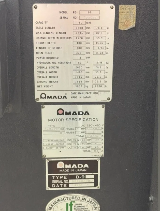 1993 Amada RG-50