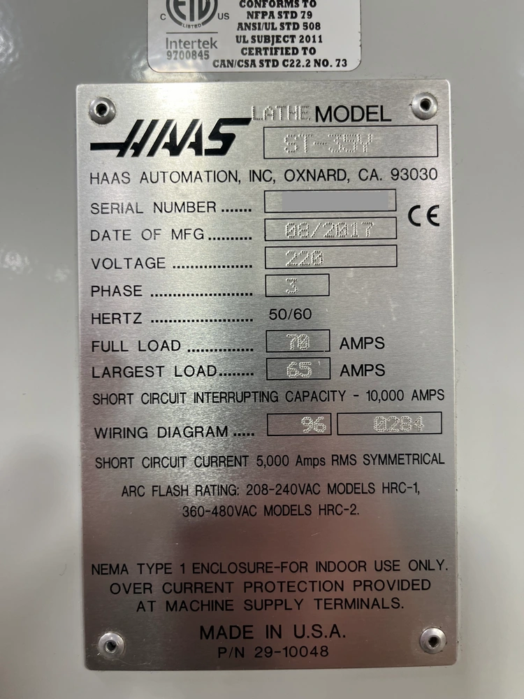 2017 Haas ST-35Y CNC Lathe, photo 13 of 13