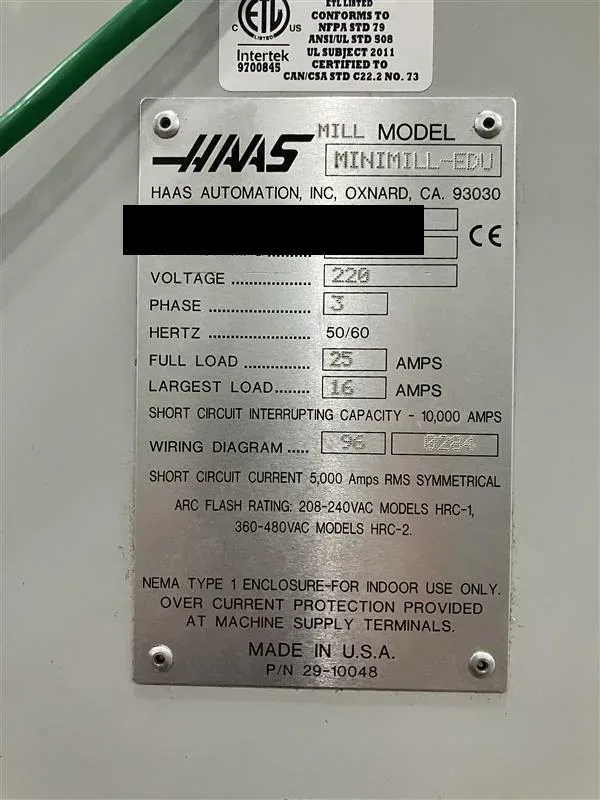 2017 Haas Super Mini Mill 2