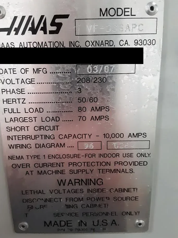 2007 Haas VF-3SS APC