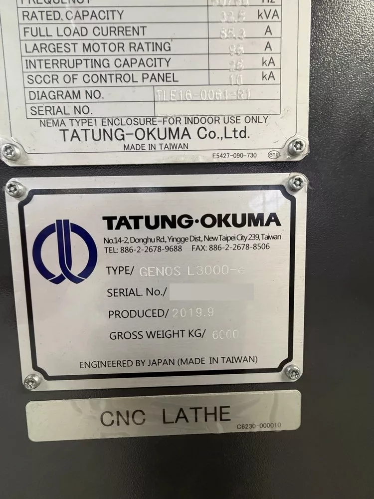 2019 Okuma Genos L300MYW CNC Lathe, photo 17 of 17