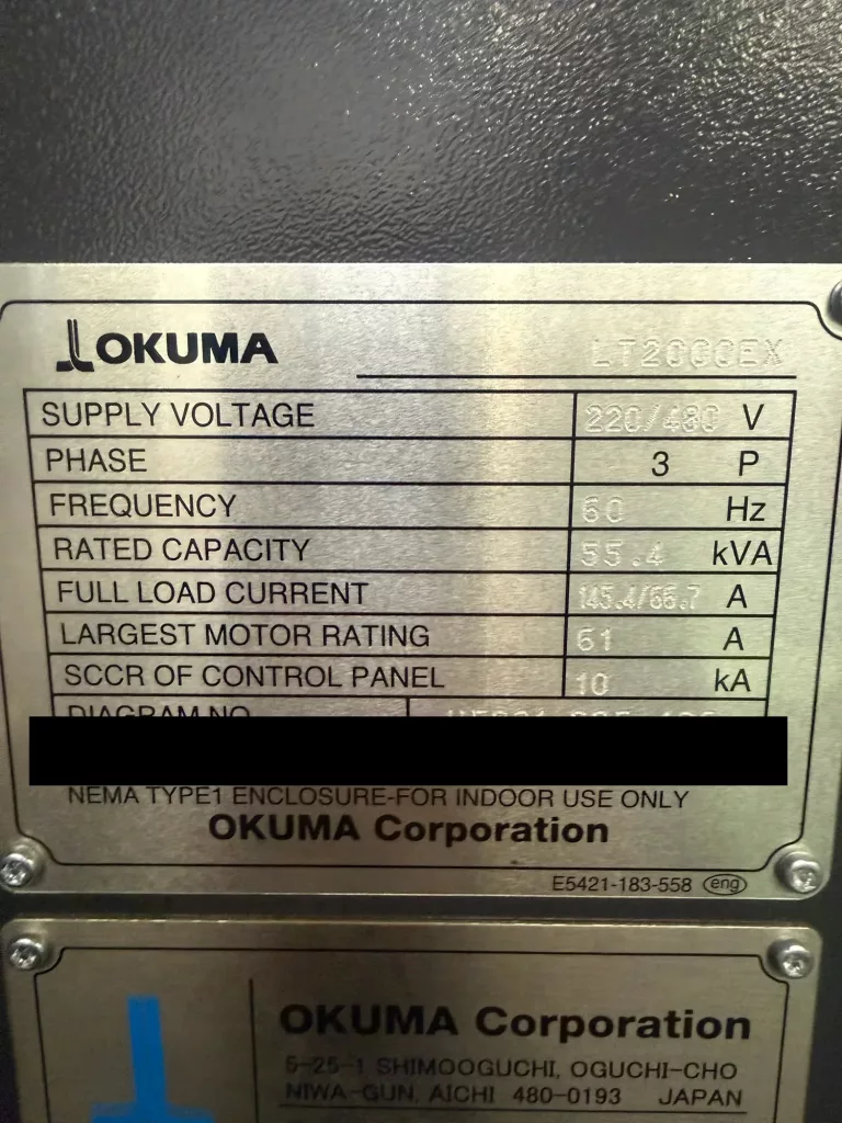 2022 Okuma Twin Star LT-2000 EX