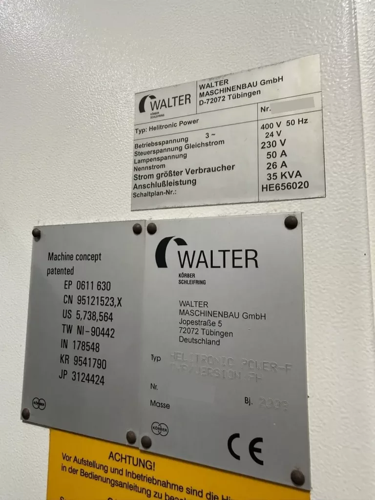 2009 Walter Helitronic Power F Grinder, photo 12 of 12