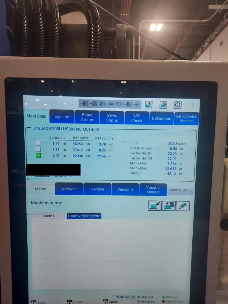 2018 JSW 180ADS-300U Injection Molding Machine, photo 6 of 7